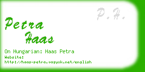 petra haas business card